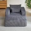 CENGHU Corduroy Upholstered Sofa Couch, Bean Bag Chair, Sponge Sectional Sofa Lounge Chair with Ottoman, Single Sofa Sleeper Chair - 3 of 4