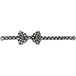 Dress Up America Balck and White Checkered Bow Tie - Pre Tied Bow Tie - 1 of 2