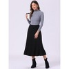 INSPIRE CHIC Women's Pleated High Waist Stretch A-Line Casual Knit Midi Skirt - 2 of 4