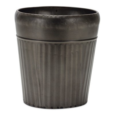 Rustic Pewter Metal Tapered Planters - Set of 3