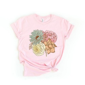 Simply Sage Market Women's Colorful Flower Bouquet Short Sleeve Graphic Tee - 1 of 3