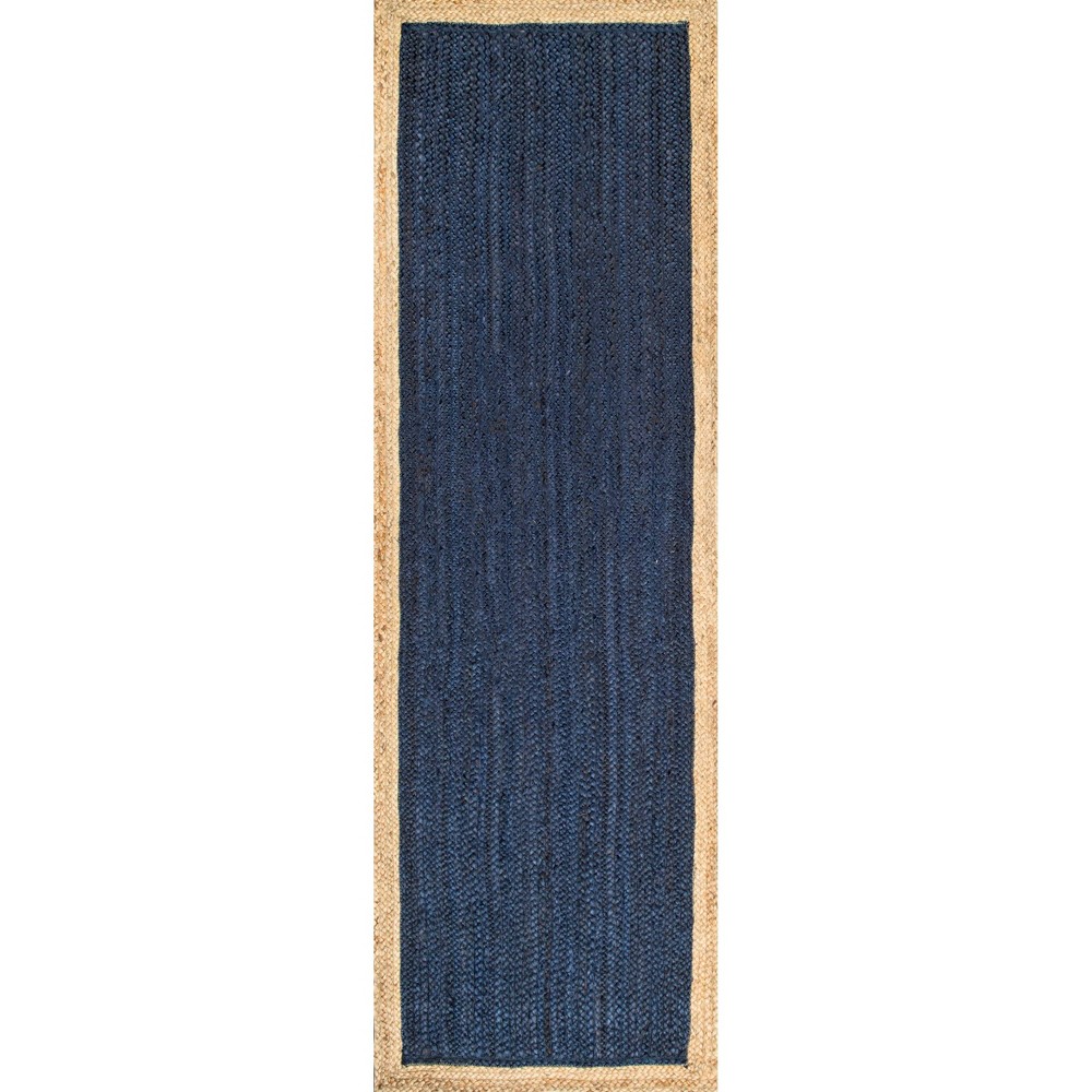 2'6inx8' Runner Hand Woven Eleonora Area Rug Blue- nuLOOM