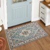 Lahome Medallion Floral Hallway Area Rug–Soft Low Pile Washable Non-Slip Carpet for Kitchen,Bedroom, Living Room,or Dining Room - 3 of 4