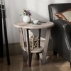 COZAYH Rustic Farmhouse Wooden End Table, Round Accent Furniture for Home Living Rooms with Storage Shelf and Straight Legs, Vintage Grey Finish - 4 of 4