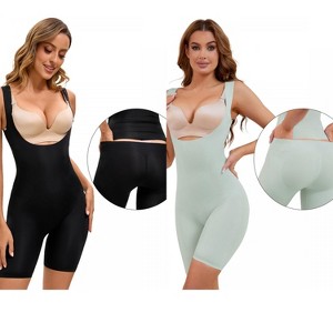 INSPIRE CHIC 2 Pcs Women's Butt Lifter Thigh Slimmers Bust Back Support Body Shapers - 1 of 4
