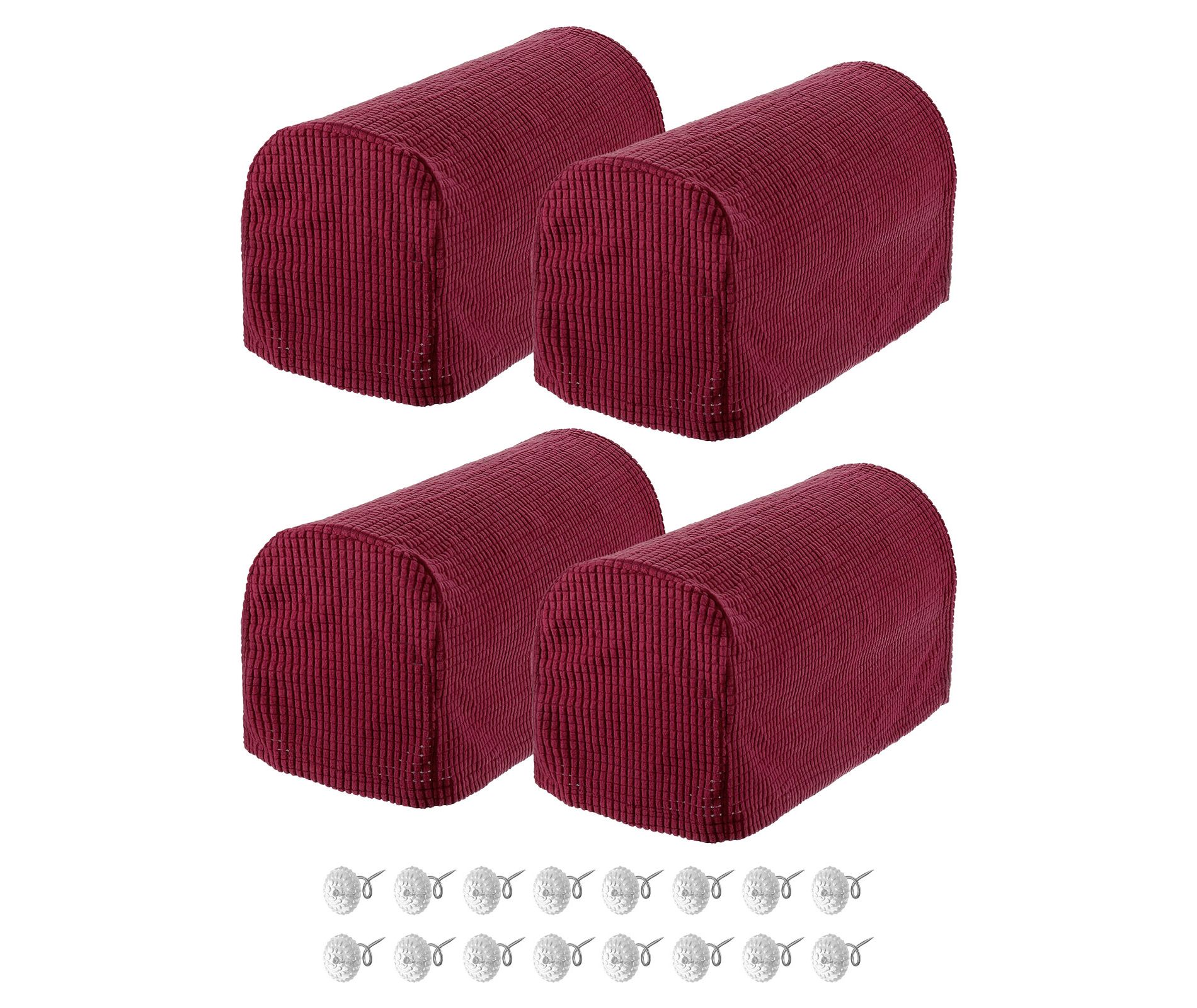 Unique Bargains Stretchy Anti-Slip Sofa Couch Armchair Covers 4 Pcs Burgundy
