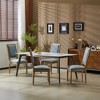 TiramisuBest [Set of 4] French Country Dining Chairs with Cane Backrest & Upholstered Seats,Vintage Solid Wood Frame,Blue Gray - 3 of 4