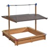 Tierra Garden Wooden Children's Sandbox with Retractable Roof 4.66 ft. W x 4.66 ft. L x 4.33 ft. H - 3 of 4