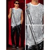 Lars Amadeus Men's Sleeveless Round Neck Glitter Disco Sparkly Metallic Party Tank Top - 4 of 4