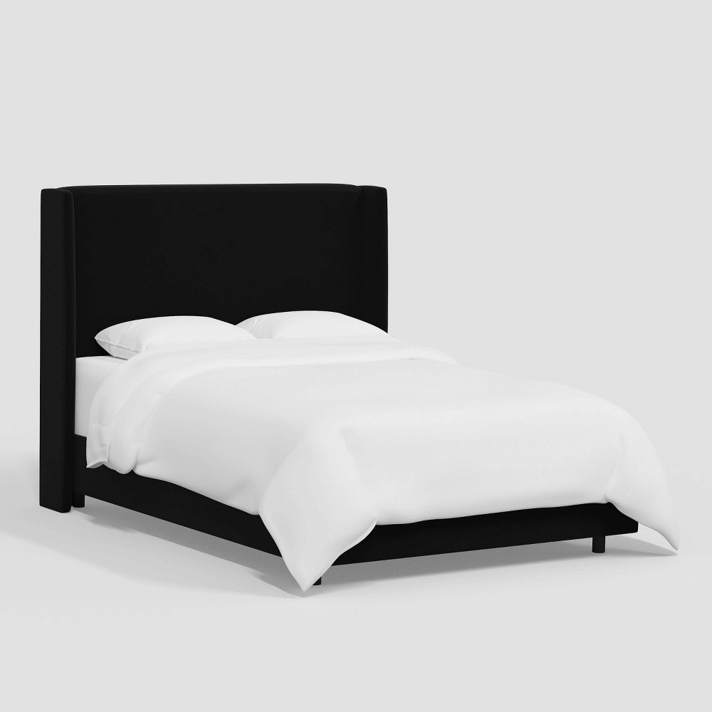 Photos - Bed Frame King Antwerp Wingback Bed in Velvet Dark - Threshold™