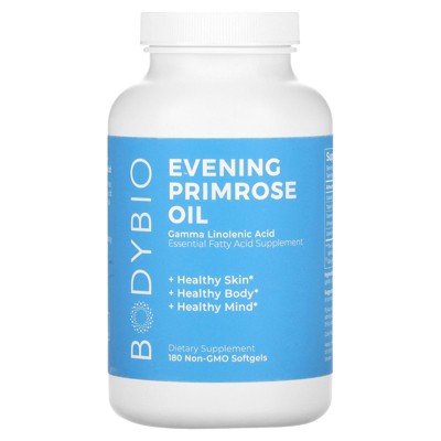 BodyBio Evening Primrose Oil, 180 Non-GMO Softgels
