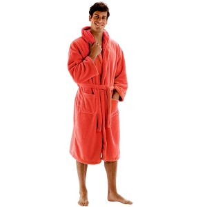 BC BARE COTTON Mens Hooded Robe Microfiber Plush Fleece Bathrobe - 1 of 4