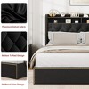 Garvee Upholstered Bed Frame with 4 Drawers, Black Velvet Platform with Tufted Headboard and Nailhead Design, No Box Spring Needed - 3 of 3