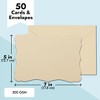 Paper Junkie 50 Pack Cards and Envelopes, 5x7 Inches for Wedding, Birthday, Baby Shower Invitations (Blank Inside, Brown Kraft Paper) - 4 of 4