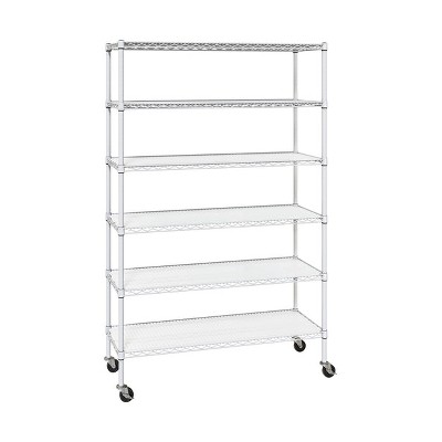 Seville Classics UltraDurable  6-Tier NSF 48" x 18" Steel Wire Shelving