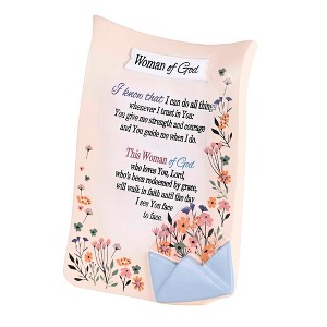 Dicksons TTPLQR-511 Woman Of God I Know I Can Do All Things Cream And Orange 3.6 x 8 Resin Decorative Tabletop Plaque Home Décor - 1 of 1