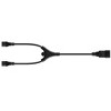 Monoprice Heavy Duty Splitter Power Cord - 2 Feet - Black | IEC 60320 C20 to 2x IEC 60320 C13, 14AWG, 15A, SJTW, 100-250V - 2 of 4