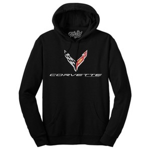 Chevrolet Corvette C8 Sports Car Emblem Hoodie - Black - 1 of 3