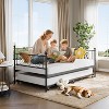 homfan Twin Daybed with Trundle, Heart-Shaped Headboard, Metal Frame & Steel Slats - for Kids, Bedroom, Guest Room - Pink, Easy Assembly - 2 of 4