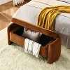 Oval Ottoman Storage Bench,Shoe Changing Stool,Chenille Fabric Bench with Large Storage Space for the Living Room,Entryway and Bedroom-Cuddlewood - 3 of 4