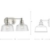 Progress Lighting Singleton 2-Light Vanity Fixture, Brushed Nickel, Clear Glass Shades - 2 of 4