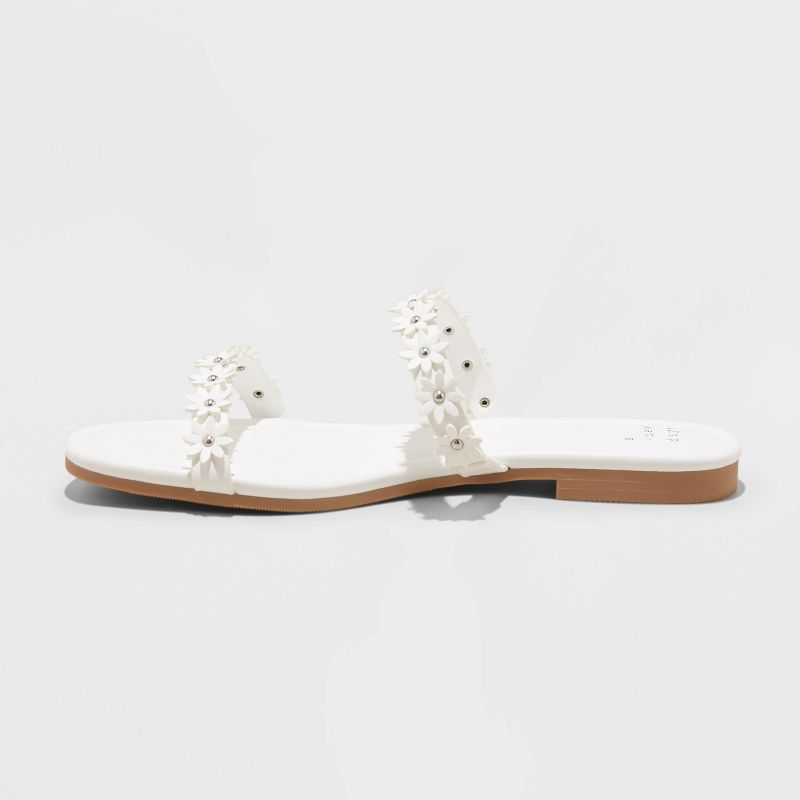 Women's Steffie Slide Sandals - A New Day™ White, 3 of 12