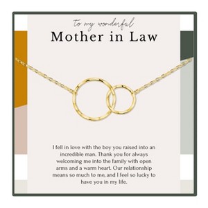 HOPE LOVE SHINE 2 Ring Sterling Silver Gold Necklace – Mother of the Groom Gift from Bride, Meaningful Jewelry for Mother-in-Law on Wedding Day - 1 of 1