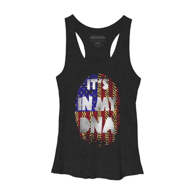 Women's Design By Humans July 4th It's in My DNA Fingerprint By Ujangkasep Racerback Tank Top