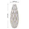 Gulches Elegant White Ceramic Vase with Gold Accents - Timeless Home Decor - 2 of 4