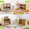 Double Layer Bread Box for Kitchen Counter, Large Capacity Bread Box, Bamboo Bread Storage Container, Farmhouse Bread Storage Bin with Acrylic Clear - 4 of 4