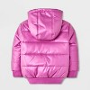 Toddler Girls' Shiny Heavyweight Hooded Puffer Jacket - Cat & Jack™ Purple - 2 of 4