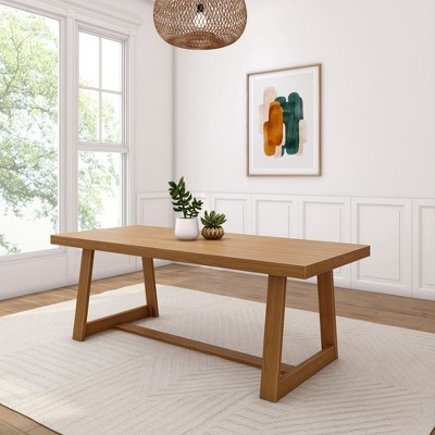 Plank+Beam 84" Dining Table for 8, Solid Wood  Classic Farmhouse Style Kitchen Table