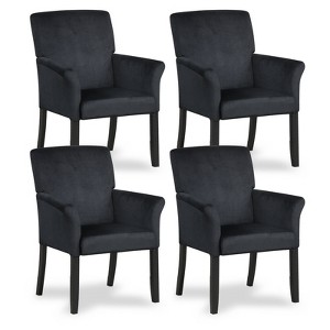 Tangkula Set of 4 Arm Chair Guest Chair Home Office w/ Wooden Legs - 1 of 4