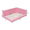 CAVINAS Full Size Upholstered Floor Bed Modern Wooden Bed Frame with LED Light, 2 Ports and Teddy Fabric for Bedroom - 4 of 4