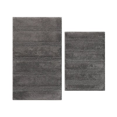 2pc Manchester Solid Bath Rug Set Dark Gray - ED Ellen DeGeneres