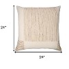 HomeRoots 24" Beige and White Check Silk Throw Pillow With Embroidery - 3 of 4