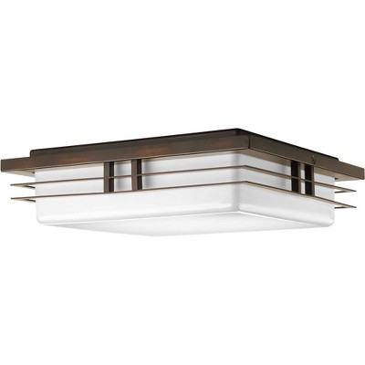 Antique Bronze 14'' LED Flush Mount Light with Acrylic Shade