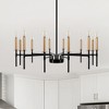 DORESshop Modern 12-Light Black and Gold Pendant Chandelier – E12 Socket Hanging Ceiling Light for Dining Room, Foyer or Stairwell - 2 of 4