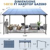 10x14 Feet Wall Mounted Lean To Metal Awning Gazebo,Heavy Duty Outdoor Gazebo,Gazebo With Roof For Patio,Decks,Backyard-Coolbibila - 4 of 4