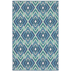 Oriental Weavers Meridian 2209B Navy/ Green Indoor/Outdoor Area Rug - 3'7" x 5'6" - 1 of 4