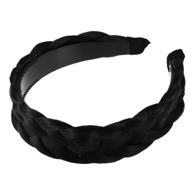 1pc Wide Band Braided Hair Headband Synthetic Hair Extensions, Fashionable  Headband For Women