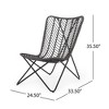 PAGED Set of 2 Rattan Patio Dining Chairs,Modern Outdoor Dining Chairs with Wicker Finish,Armless Wood Chairs Suitable for Patio,Garden - 3 of 4