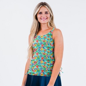 Women's Calypsa Maya Tankini Swim Top WIth Removable Cups Plus Size - 1 of 3