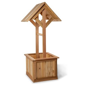 All Things Cedar 5-Ft Outdoor Wishing Well Planter Box for Flowers and Plants, Handcrafted Western Red Cedar, Planter Box Interior, Outside Well Base - 1 of 4