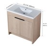 ChicFurnit Bathroom Vanities 36 Inch Freestanding Bathroom Vanity With White Resin Sink Soft Close Doors for Bathroom, Beige, 35.44"*18.13"*34.06" - 3 of 4