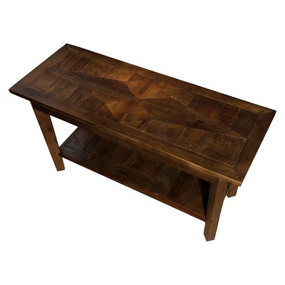 Revive Natural Reclaimed Wood Bench with Bottom Storage Shelf