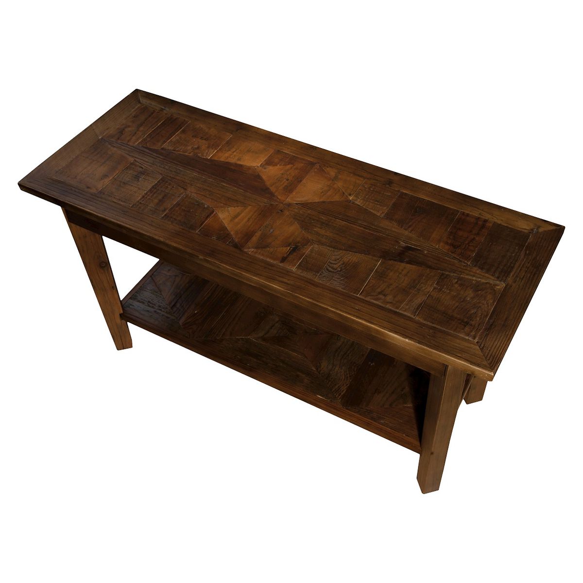 Alaterre Revive 36 in. Solid Wood Bench, 300lbs Weight Capacity, Entryway, Living Room, Storage Shelf, Rustic Industrial Home Decor, Natural - thumbnail 2