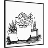 Amanti Art 30" x 30" Simple Succulent Outline by Marcy Chapman Framed Canvas Wall Art Print : Modern Lithograph, Polystyrene Frame - 2 of 4