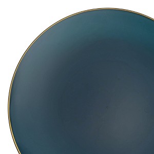 Smarty Had A Party 10.25" Navy w/ Gold Rim Organic Plastic Dinner Plates - 120 pcs - 1 of 4