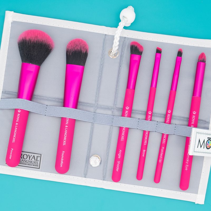 MODA Brush Total Face 7pc Travel Sized Flip Kit Makeup Brush Set, Includes Powder, Foundation, and Smoky Eye Makeup Brushes, 3 of 7
